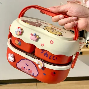Portable Lunch Box For Girls Plastic Picnic Bento Box Microwaveable